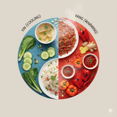 Cân bằng âm dương trong thực phẩm theo Đông y giúp duy trì sức khỏe và năng lượng sống.