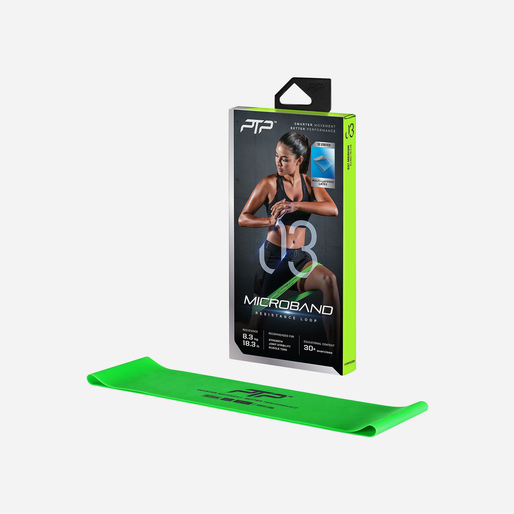 Băng Tập Đàn Hồi Ptp Microband Medium - Xanh Lá